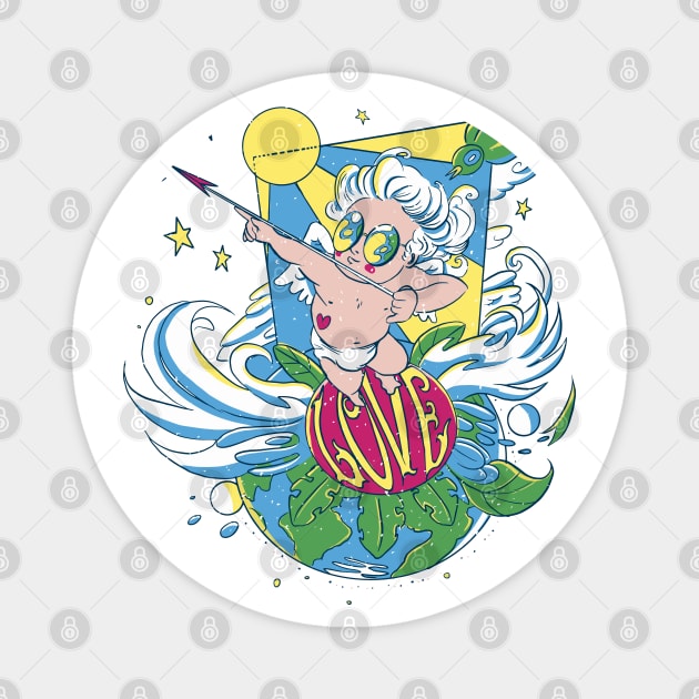 valentines-day-cupid-trippy Magnet by petit-creativ